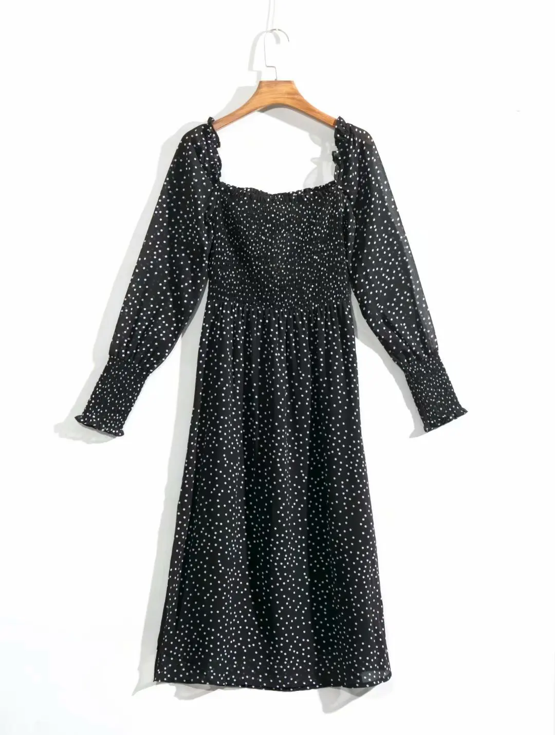 

2019 Autumn And Winter New Products Europe And America WOMEN'S Dress Black Polkadot Elastic Tube Top Dress A7asf20dr4893