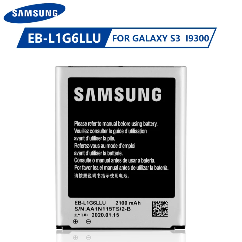 Оригинальная Аккумуляторная батарея Samsung Φ для Galaxy S3 I9300 EB-L1G6LLU I9308 L710 I535 Подлинная