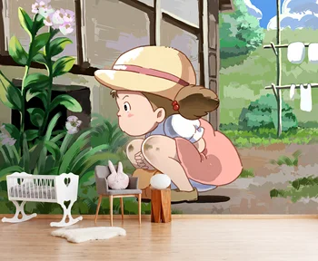 

[Self-Adhesive] 3D Murals For My Neighbor Totoro 105 Japan Anime Wall Paper mural Wall Print Decal Wall Murals Belly