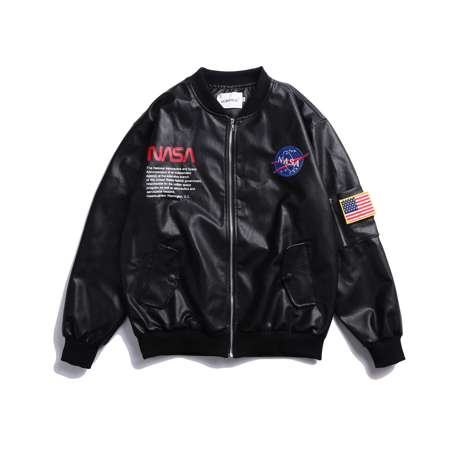 

Europe And America MA1 Pilots Jacket Men's Autumn And Winter Pu Loose-Fit INS Baseball Uniform Astronaut Coat Men's