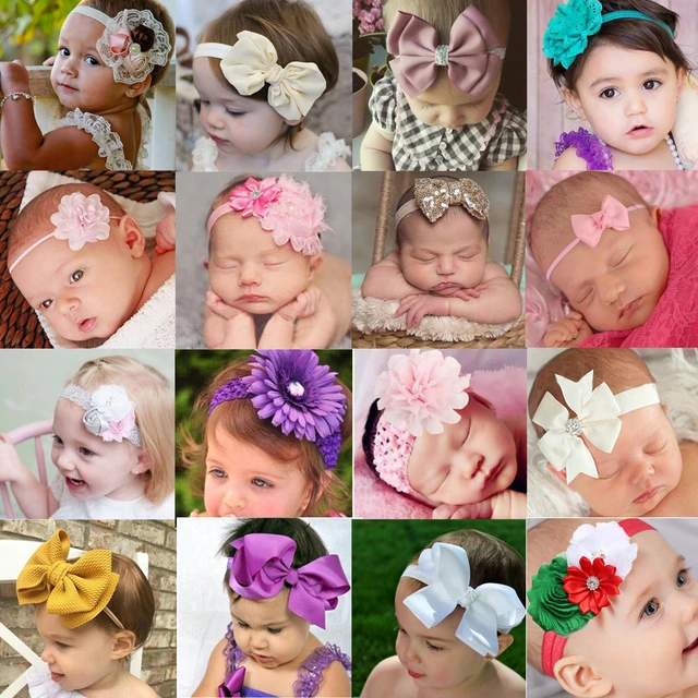 1 Uds cinta cabello con flores para bebé lazos para chicas cintas para el pelo, bebés para bebés niñas niños diademas turbante accesorios para el cabello para bebés recién nacidos -