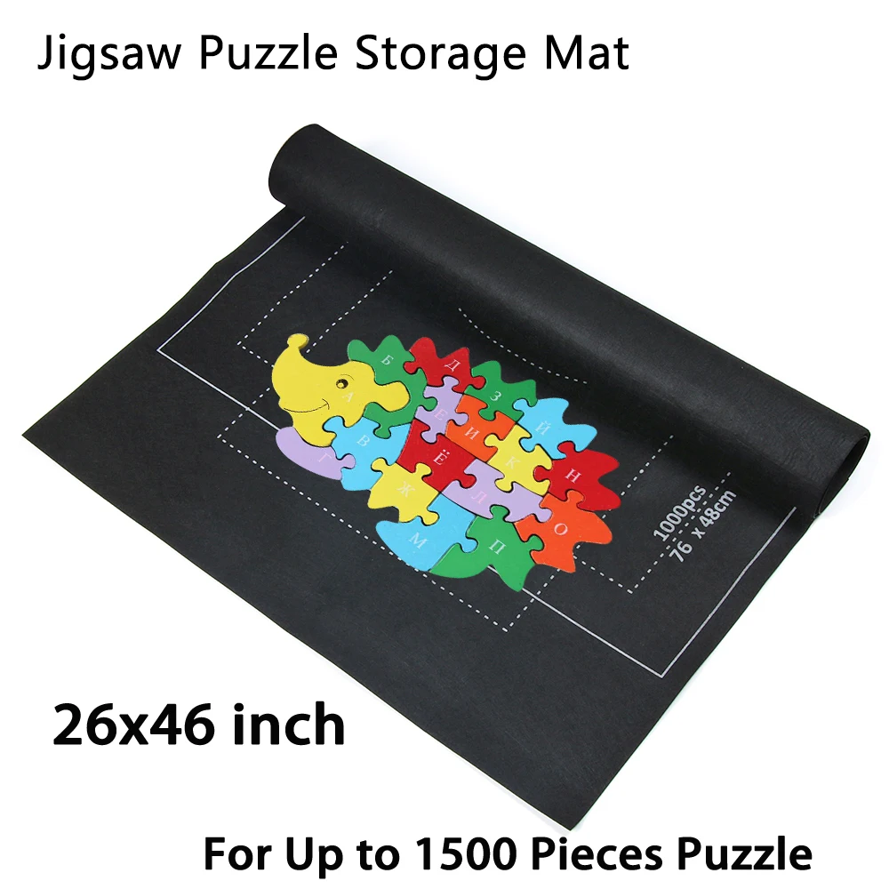 Jigsaw Puzzle Felt Storage Mat Roll Up Storage Up To 1500 Pieces Game New 