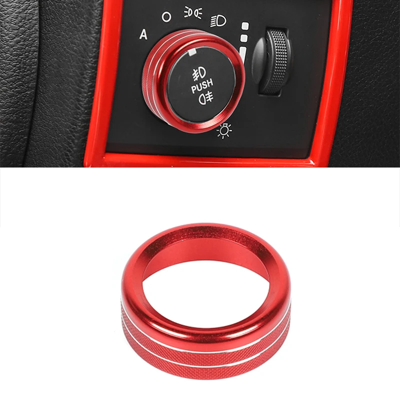 

Car Headlight Switch Decoration Ring Cover for Jeep Grand Cherokee 2011-2019 2020 Car Interior Accessories Red Stickers Styling