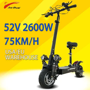 Preise Elektrische Roller 2600W Dual Motor Rad Bürstenlosen Erwachsene Skateboard 75 KM/H Off-road Reifen Trotinette Electrique Wasserdichte Ebike