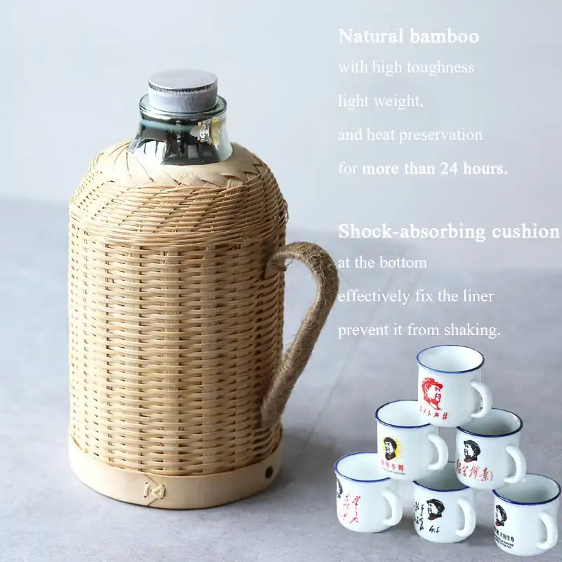 rattan wrapped thermos