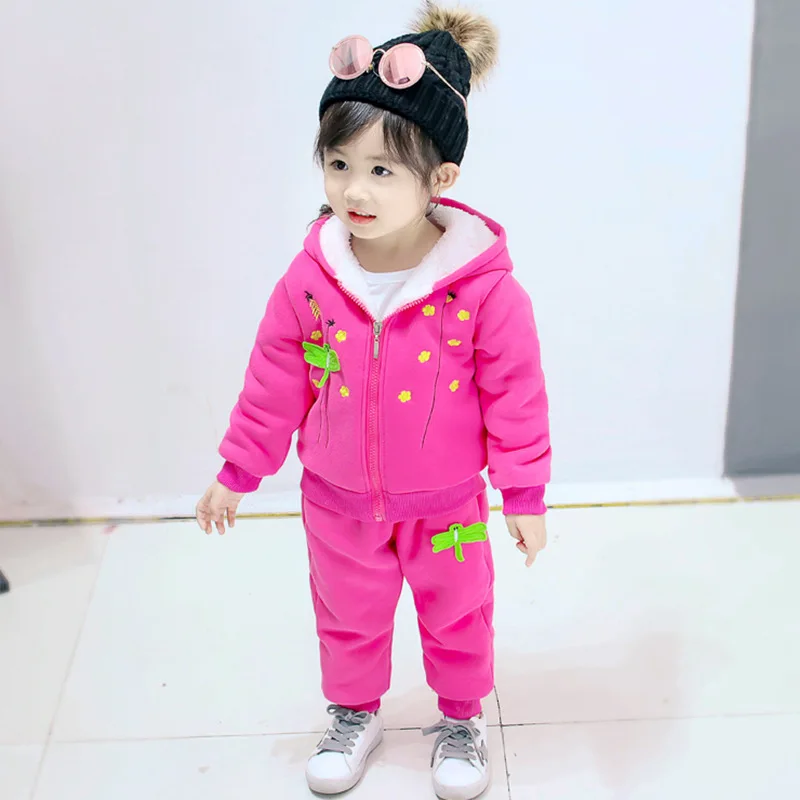 

18 Years New Style Girl Baby Clothes Cartoon Dragonfly Winter New Style Childrenswear Fashion Set Fashion