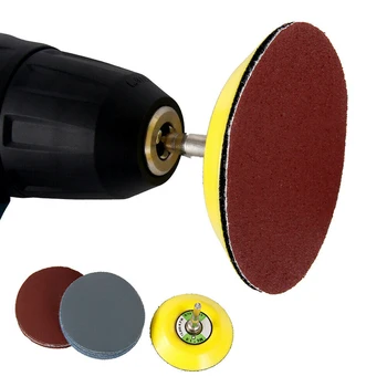 

Set Sanding Discs Tools Rod 3 inch Aluminium Oxide Red Brown Sandpaper