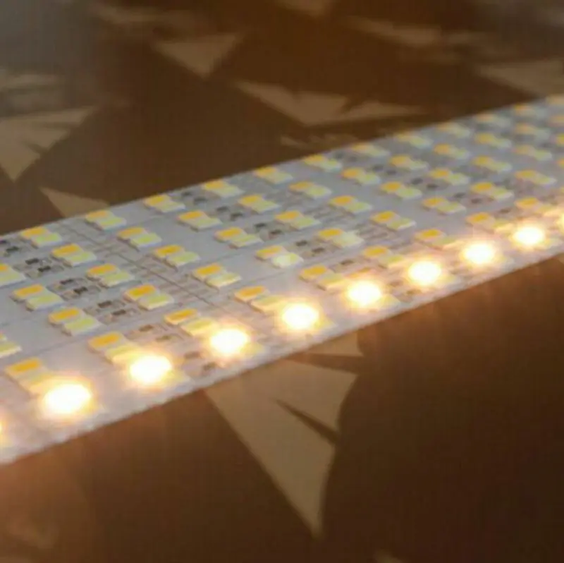 10 шт. 50 см 5630 led жёсткая планка бар двухрядный 36led белый и теплый белый 12 в шкаф не водонепроницаемый кухонный светильник