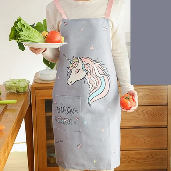 

Unicorn Flamingo Animal Home Kitchen Cleaning Cotton Aprons With Pocket For Men Women Adult Chef Cooking Apron Bib Anti-stain