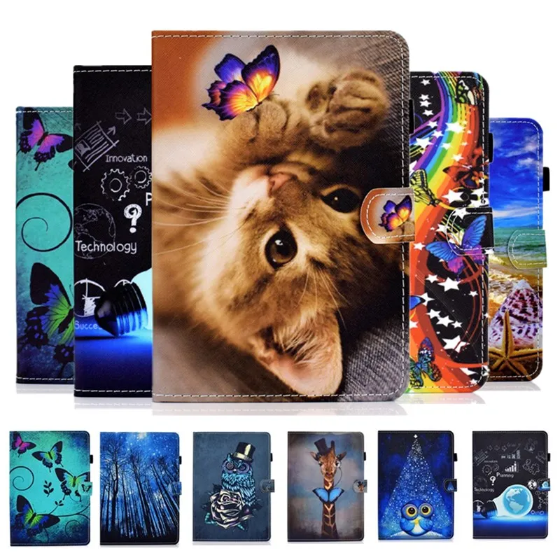 Tablet Per Funda Kindle Fire Hd 10 2021 Custodia Butterfly Cat Custodia In Pelle Magnetica Smart Cover Per Fire Hd 10 Plus Shell Capa