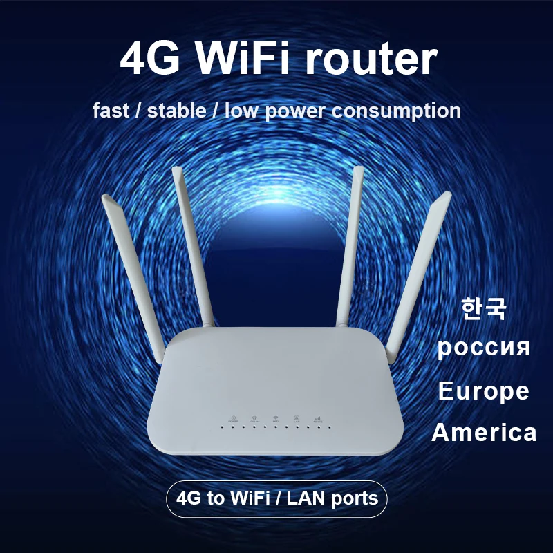 LTE CPE 4G wifi enrutador tarjeta SIM Hotspot CAT4 32 usuarios RJ45 WAN, LAN MÓDEM INALÁMBRICO