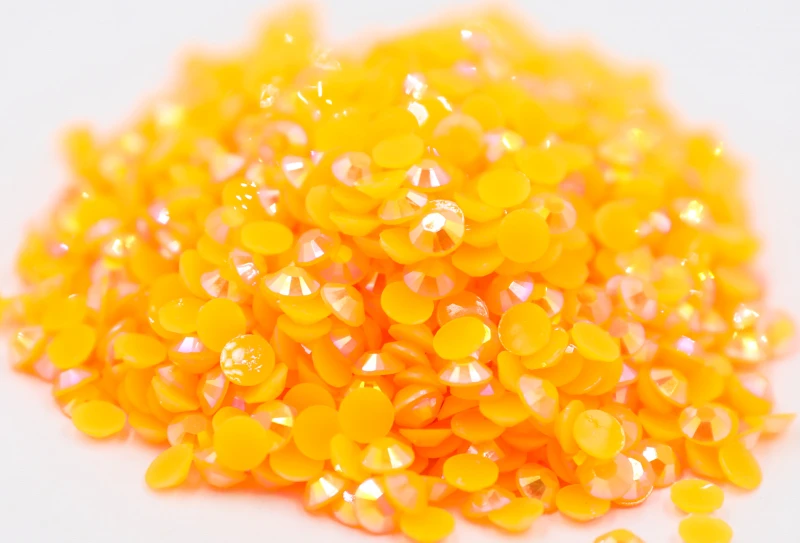 

Желейный оранжевый цвет AB стразы с плоской задней стороной смола без горячей фиксации стразы в массовом упаковке пластиковые украшения для дизайна ногтей для одежды