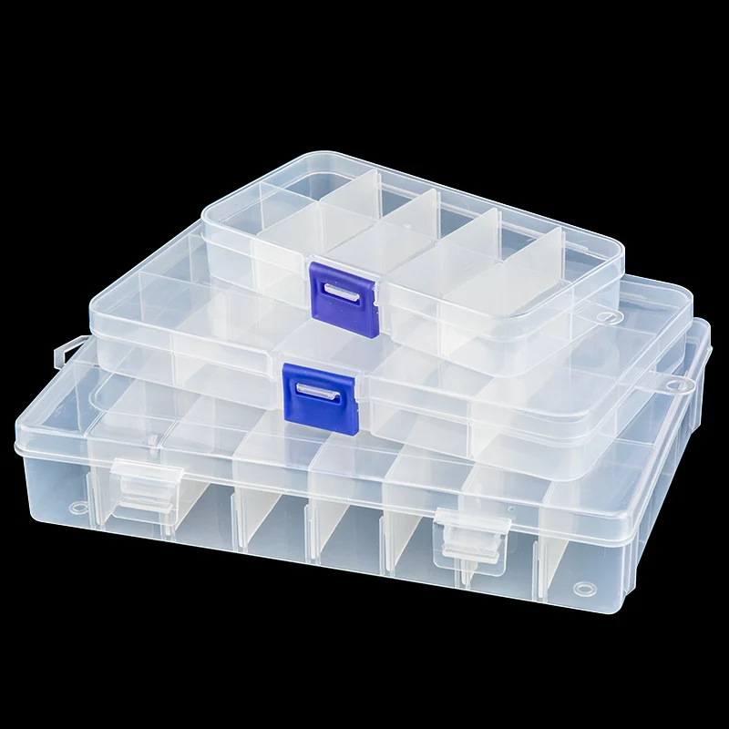 Container Earring Jewelry-Box Storage-Box Beads Compartment Transparent Organizer Plastic