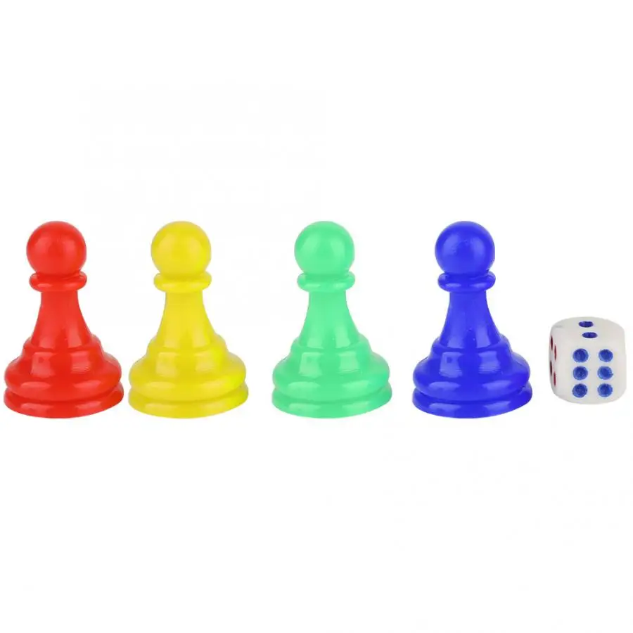 High Qulity board game Plastic Colorful Pieces Pawn Chess Pieces Dice Set for Board Games Accessories Chess Games accessories