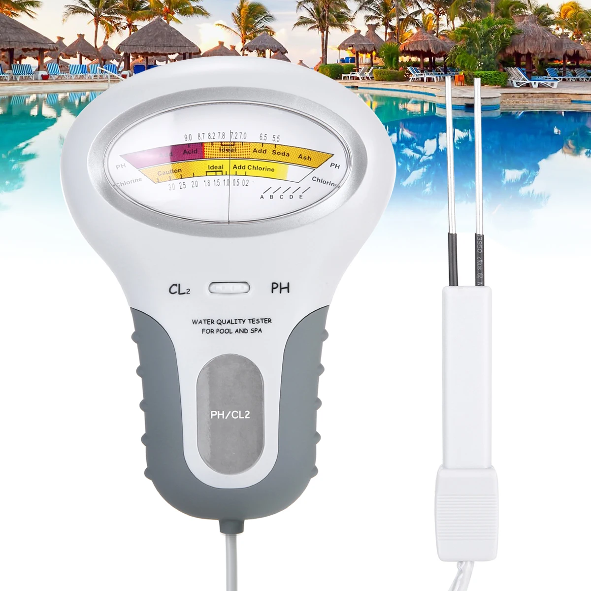 

Portable Water Quality PH/CL2 Chlorine Tester Level Meters Home Spa Swimming Pools Monitor Checker PH Meters