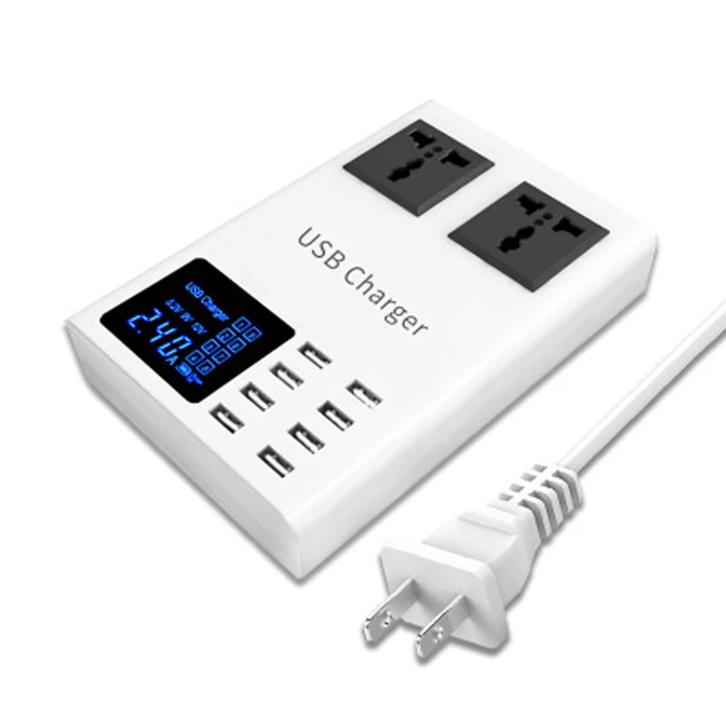 Многофункциональный 8 портов быстрый беспроводной светодиодный usb-адаптер с цифровым дисплеем зарядное устройство для мобильного телефона зарядное устройство для samsung huawei