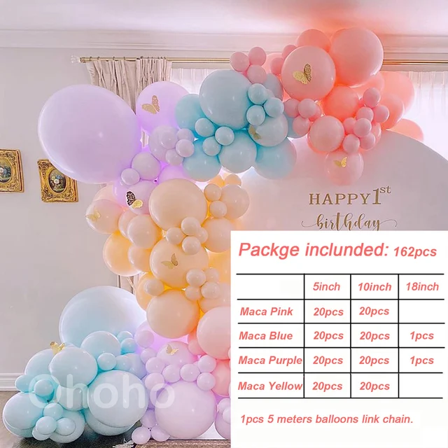 Ballonbogen Kit Set Macaron Hochzeitsgirlande 170 Stück Luftballons 