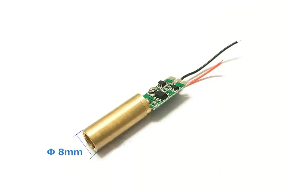 8mm diameter 10mw 532nm green laser module head DC 3V 4.2V Laser designation Pointer laser sight - Цвет: Green