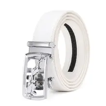 

Fashion White Men's Belt Automatic Buckle Two-layer Cowhide Youth Korean Version Design Authentic Wild Personality Youth Belt