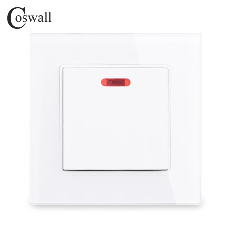 COSWALL 20A переключатель с неоновый Кристалл стекло панель кухонный водонагреватель On/Off настенный выключатель кондиционер прерыватель