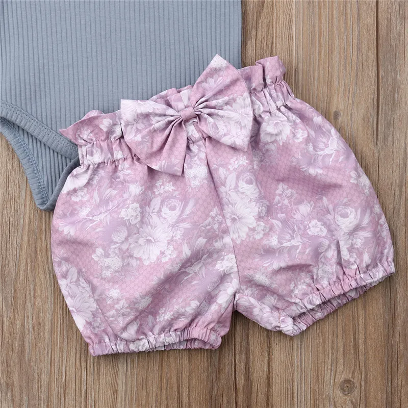 Pudcoco/ летний комплект для новорожденных; Одежда для младенцев; боди для маленьких девочек; топы; боди с цветочным рисунком; шорты; комплект одежды из 2 предметов