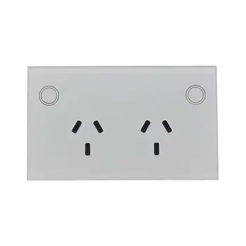 

Touch Double GPO Glass Panel Power Point Wall Outlet Socket Switch 10AMP mobile phone control socket