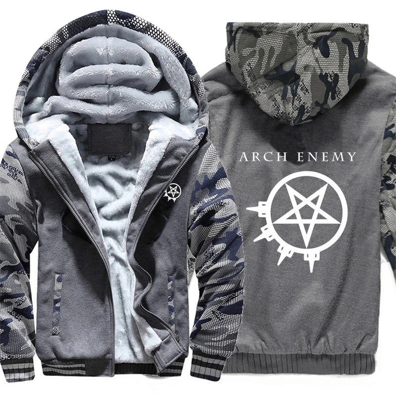 As picture1 Коллекция, металлическая рок-группа Arch Enemy, толстовки с логотипом, зимние утепленные камуфляжные куртки на молнии с рукавами, мужские и женские толстовки с капюшоном, толстовки - Цвет: As picture1