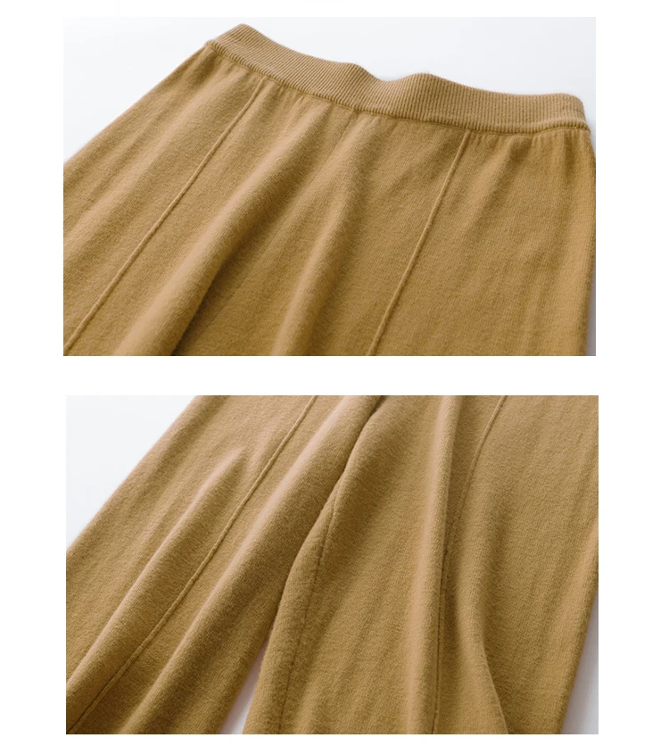 VOGGIN Wool women culottes Wide-leg pants women Merino worsted Knitted wear Loose solid color High Quality Fashion 2020 Autumn