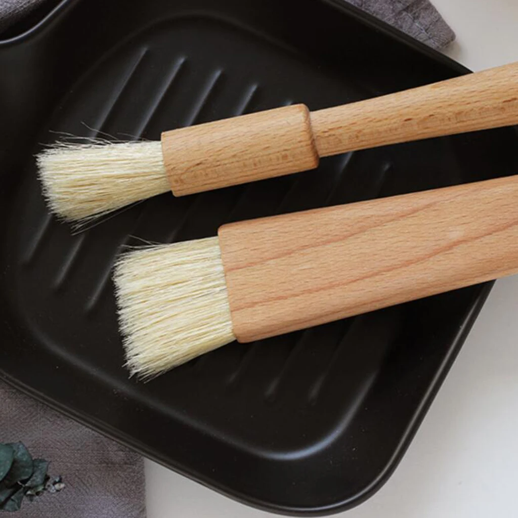 Wooden handle Oil Brush Baking Bakeware Bread Cook Pastry BBQ