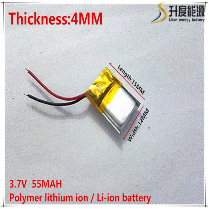 3,7 V 55 mAh 401215 литий-полимерный литий-po Li ion Перезаряжаемые Батарея ячейки для Mp3 MP4 MP5 gps Мобильный bluetooth