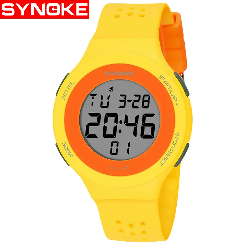 

SYNOKE Ultra-Thin LED Swimming Waterproof Electronic Watch Porous Breathable Watch Strap Fashion Sports Watch Students COUPLE'S