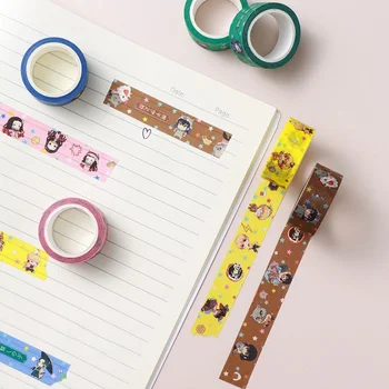 

2020 NEW Demon Slayer Anime Washi Tape Diy Scrapbooking Crafts Adhesive Paper Masking Tape Printed Pattern Sticker Decals Gifts