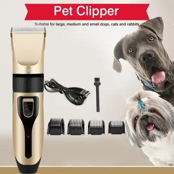 

Electrical Pet Hair Clipper Machine Low-noise Dog Hair Trimmer Rechargeable Grooming Cutter Pet Hair Remover + Spare Blade