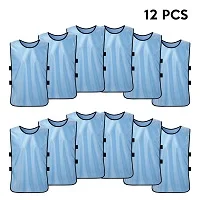 Light blue Новинка, 12 шт., детские футбольные пинни, быстросохнущие футбольные майки, спортивные майки для молодежи, спортивные майки для тренировок, командные тренировочные нагрудники - Цвет: Light blue