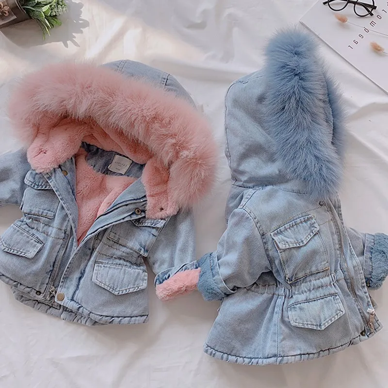 

Girls Faux Fur Teddy Coat Autumn Winter Denim Jacket Warm Fluffy Shaggy Outwear Cardigan Slim Fur Coats