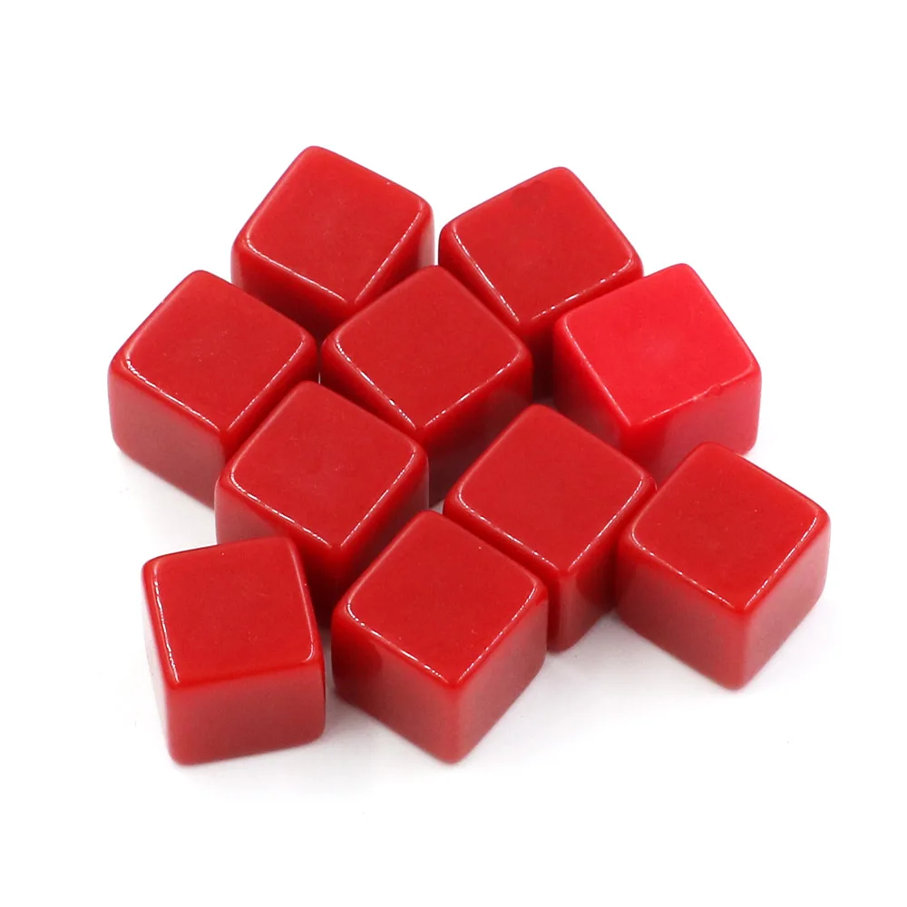 10pcs/pack New Acrylic 16mm Red Blank Dice Teaching Props Game