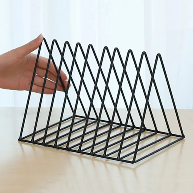 Железный Держатель для записи LP треугольный книжный магзин органайзер хранения