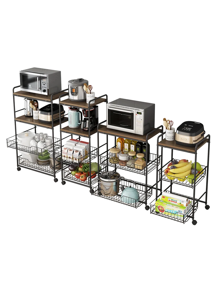 キッチン棚着陸多層カート野菜電子レンジ電気炊飯器オーブン収納棚スペースを節約 Kitchen Islands Trolleys Aliexpress