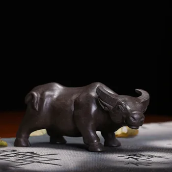 

New Handmade Purple Clay Mascot Cow Teapets Chinese Tea Tray Auspicious Decoration Crafts Creative Cartoon High Quality Gift