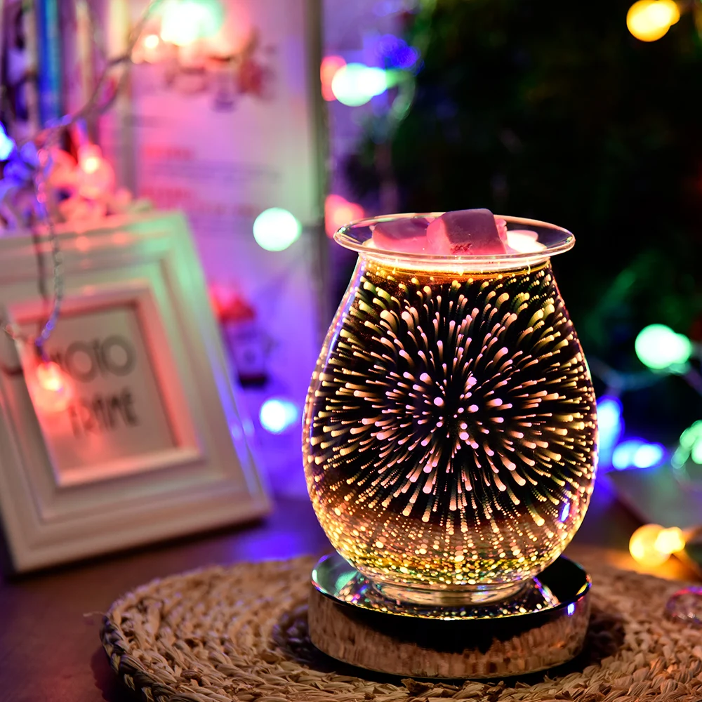 

3D Magic Aroma Wax Melt Burner Electric Glass Firework Touch Lamp Aromatherapy Diffuser Night Light Wax Melt Warmer Indoor