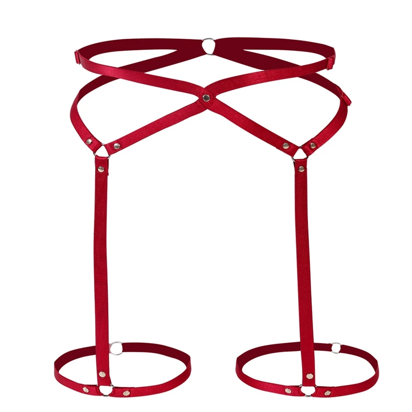 P0190WINERED Сексуальное нижнее белье для бондажа портупея фетиш одежда портупея бюстгальтер с открытой грудью бюстгальтер Harajuku Стиль привязной ремень женские короткие топы - Цвет: P0190WINERED
