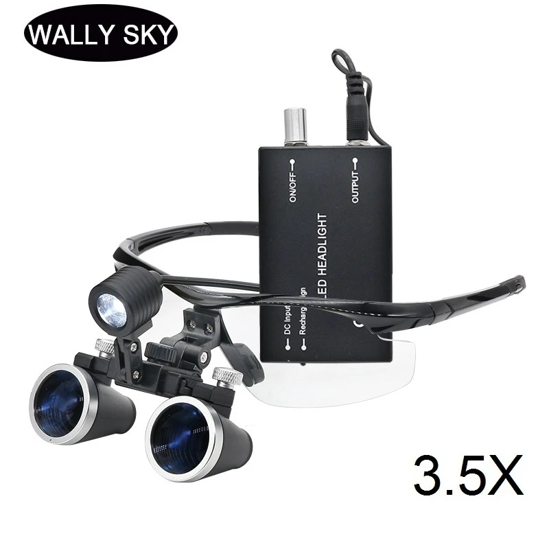 Dental Loupe 3.5x Medical Operation Binocular Loupe With Led Headlight