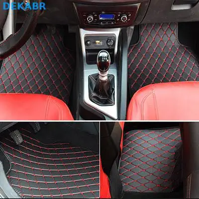 Универсальный автомобильный коврик dekanr для Opel, все модели Astra g h Antara Vectra b c zafira a b, автомобильные аксессуары для стайлинга автомобилей - Название цвета: black red
