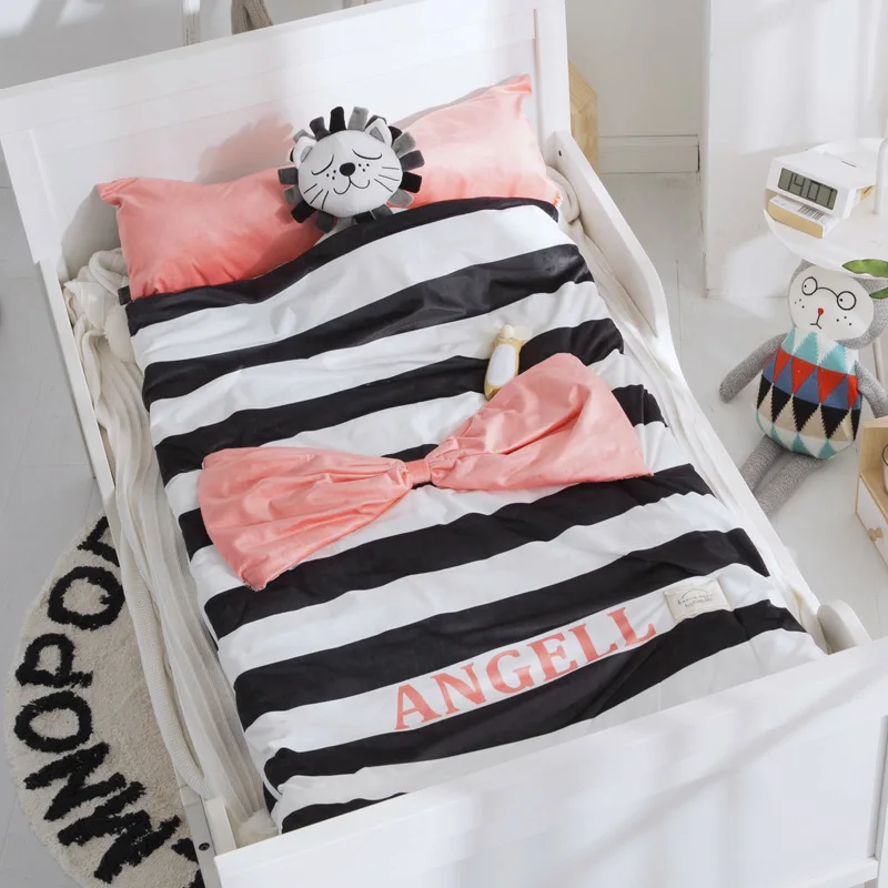 Home bed baby sleeping bag Cotton+ soft fleece Boy Girl Child fleabag AB side fox bear mothercare kids body cover 70*150cm