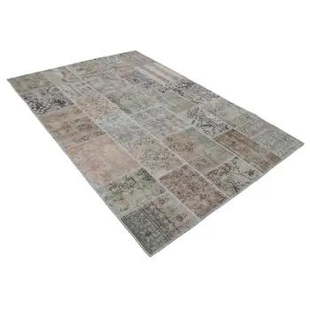 

172x244 Cm Beige Handmade Patchwork Rug-6x8 Ft