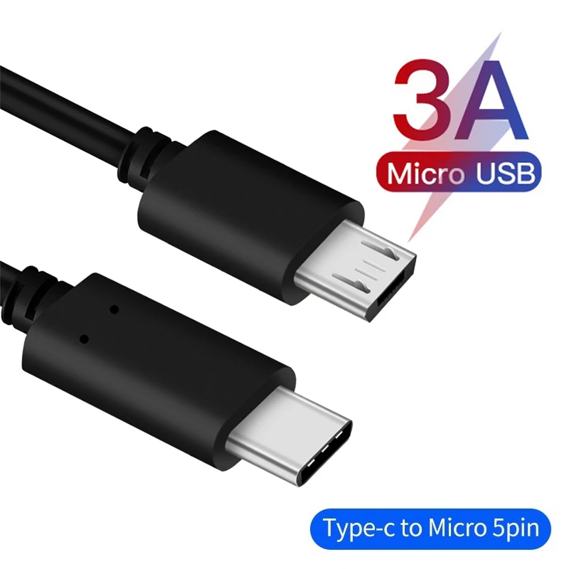 1 м usb type C к Micro USB кабель 3A Быстрая зарядка и синхронизация данных Шнур для Android мобильного телефона подключение Microusb устройства USBC зарядное устройство