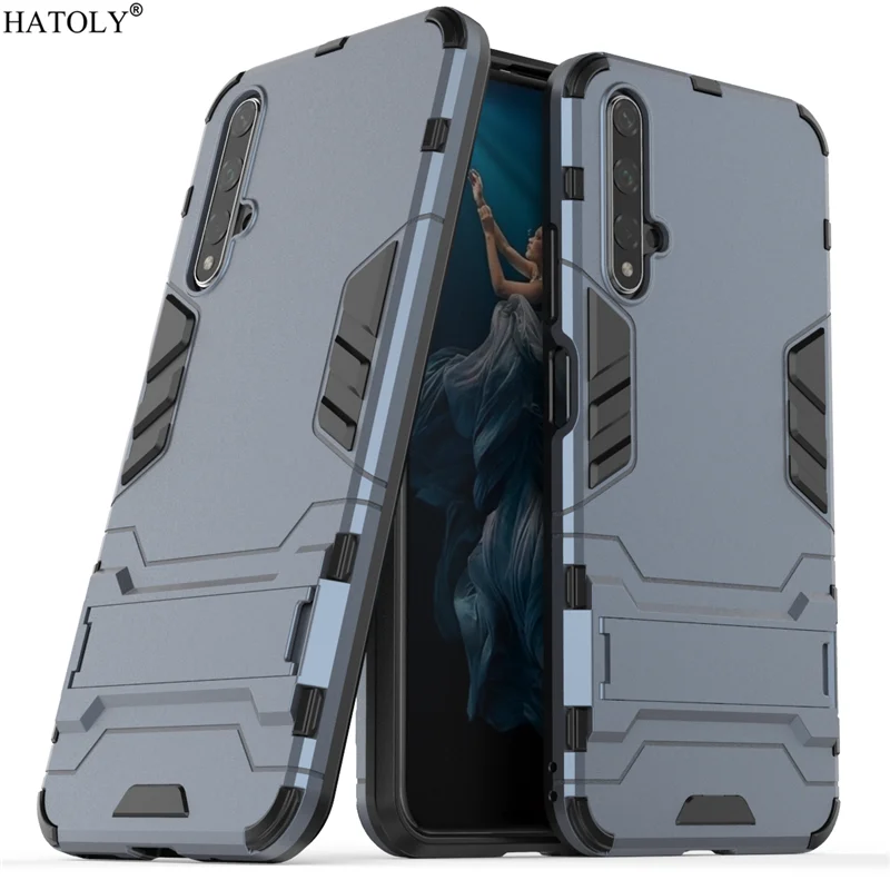 

For Cover Huawei Nova 5T Case Hard PC + Silicone Rubber Armor Back Cover For Nova 5T Holder Stand Phone Case For Huawei Nova 5T