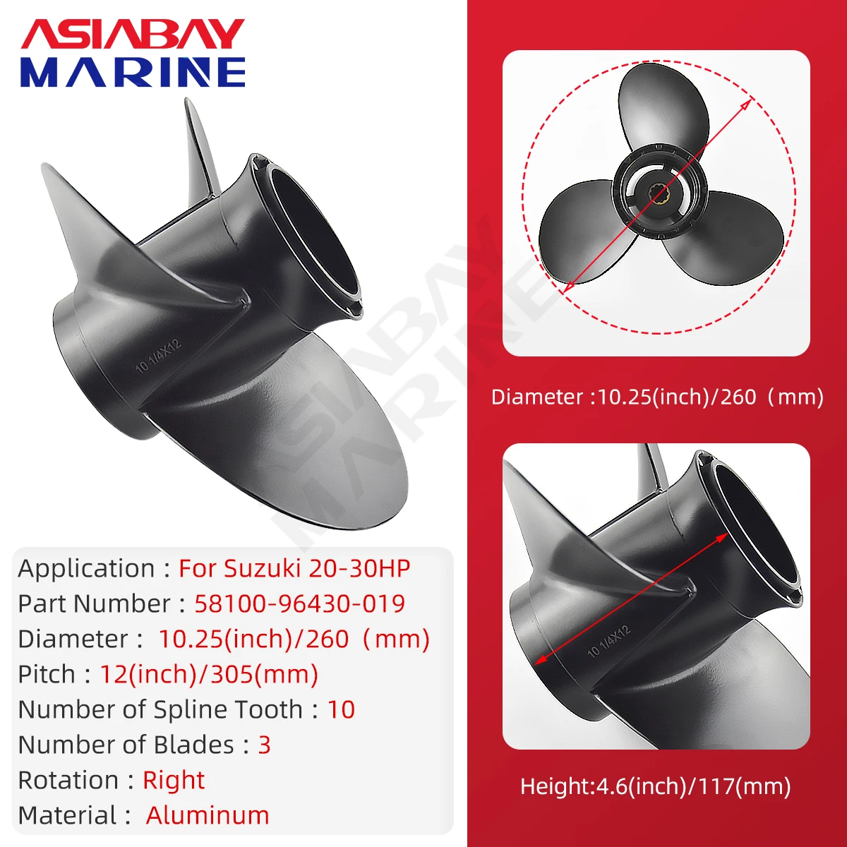 船外プロペラ、 ステンレススチール 船外機プロペラ 11 1/8 x 14 OEM