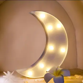 

3D Luminous Moon shape Night LED Light Creative Alphabet Marquee Sign Light Indoor Table Night Lamp Wedding Party Decoration