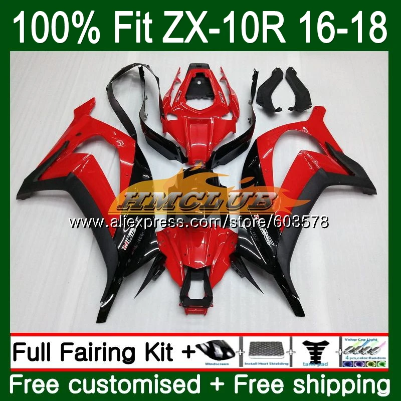 Инъекции для KAWASAKI ZX-10R 1000CC ZX10R 16, 17, 18, 120CL. 17 красные глянцевые ZX1000 ZX 1000 ZX 10 сотрудников отдела исследований 10R обтекатель oem - Цвет: No. 1